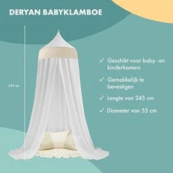 Deryan Baby Klamboe Vintage 245cm - Kinderklamboe - Hemeltje - Wit/Ivory -Babyproducten Promotie Winkel 1200x1200 1385