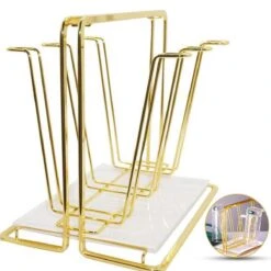 Flessenrek - Droogrek Babyfles - Flessen Rek Baby - Flessendroogrek Met Opvangbak - Afdruiprek - Afwasrek - Flessenrekje - Lekbak - Égouttoir - Goude Droogrek - Vetalo