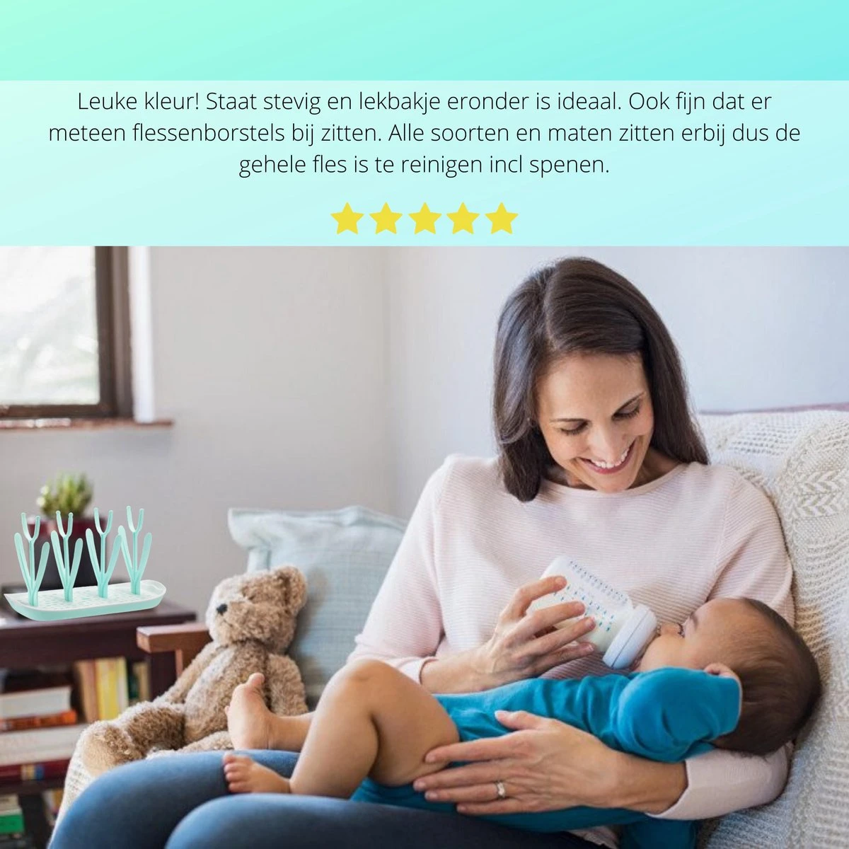 Flessen droogrek inclusief borstelset - Afdruiprek babyflessen met flessenborstels - Flessendroogrek met lekbak - Mint Flessen Droogrek Inclusief Borstelset - Afdruiprek Babyflessen Met Flessenborstels - Flessendroogrek Met Lekbak - Mint -Babyproducten Promotie Winkel 1200x1200 1476