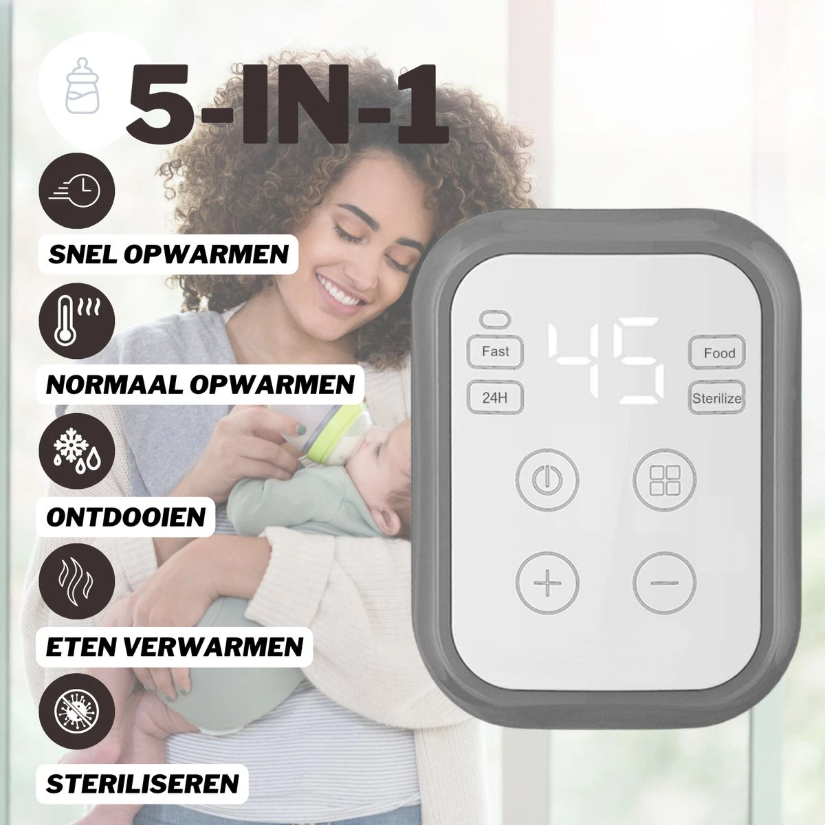 RYER Flessenwarmer 5 in 1 - LCD Scherm - Geschikt voor alle Babyflessen RYER Flessenwarmer 5 In 1 - LCD Scherm - Geschikt Voor Alle Babyflessen -Babyproducten Promotie Winkel 1200x1200 1676