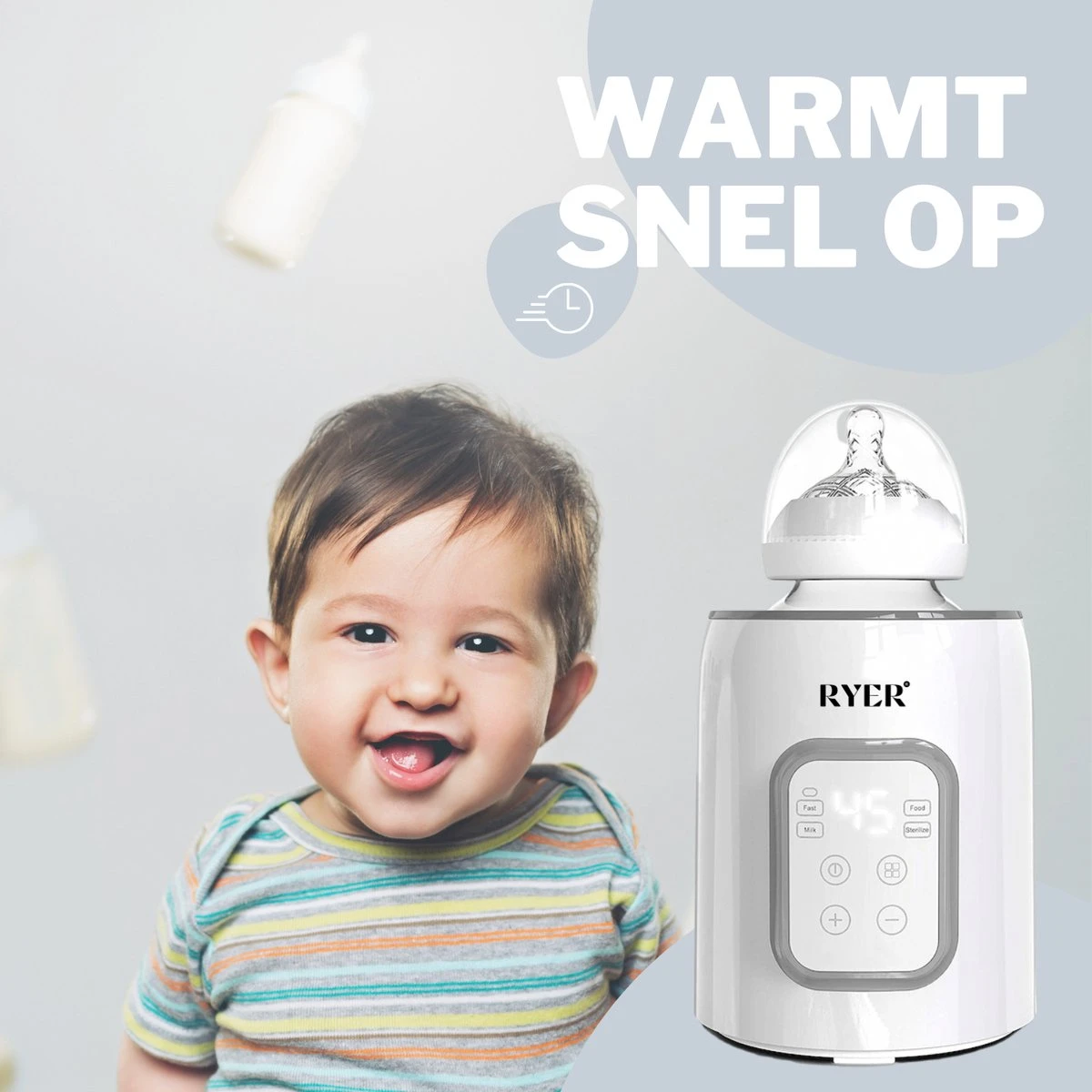 RYER Flessenwarmer 5 in 1 - LCD Scherm - Geschikt voor alle Babyflessen RYER Flessenwarmer 5 In 1 - LCD Scherm - Geschikt Voor Alle Babyflessen -Babyproducten Promotie Winkel 1200x1200 1679