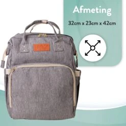 Luiertas Rugzak - Monx Luiertas Verzorgingstas Met Uitklapbaar Babybedje - Overzichtelijke Luierrugzak Extra Buggy En Kinderwagen Haken Inclusief Geïsoleerde Flessenhouder - Grijs -Babyproducten Promotie Winkel 1200x1200 2128