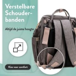 Luiertas Rugzak - Monx Luiertas Verzorgingstas Met Uitklapbaar Babybedje - Overzichtelijke Luierrugzak Extra Buggy En Kinderwagen Haken Inclusief Geïsoleerde Flessenhouder - Grijs -Babyproducten Promotie Winkel 1200x1200 2135