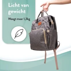Luiertas Rugzak - Monx Luiertas Verzorgingstas Met Uitklapbaar Babybedje - Overzichtelijke Luierrugzak Extra Buggy En Kinderwagen Haken Inclusief Geïsoleerde Flessenhouder - Grijs -Babyproducten Promotie Winkel 1200x1200 2137