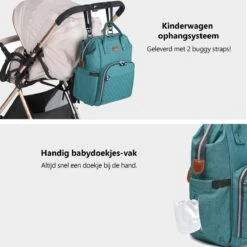 Miss Lulu Luiertas Rugzak - Inclusief Buggy En Kinderwagen Haken - Groen (E6705 GN) -Babyproducten Promotie Winkel 1200x1200 2161
