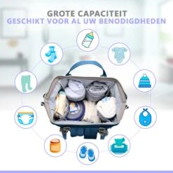 Luiertas Rugzak - Gratis Flessenwarmer En Gratis Kinderwagen Haken - Eindeloos Opbergruimte - Ruime Luiertas - Draaggemak - Donker Blauw -Babyproducten Promotie Winkel 1200x1200 2169