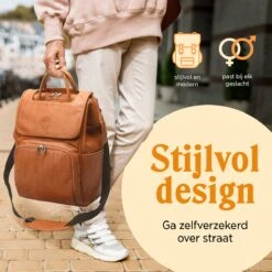 JeRie Luiertas Rugzak – Verschoonmatje – Verzorgingstas – Luiertassen – Met Kinderwagen Haken - Bruin -Babyproducten Promotie Winkel 1200x1200 2201