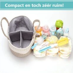 ADSafety - Luxe Katoenen Luiertas - Inclusief Uitneembare Organizer - Verzorgingstas - Opbergtas - Commode Mandje - Baby Spullen - Crème -Babyproducten Promotie Winkel 1200x1200 2203