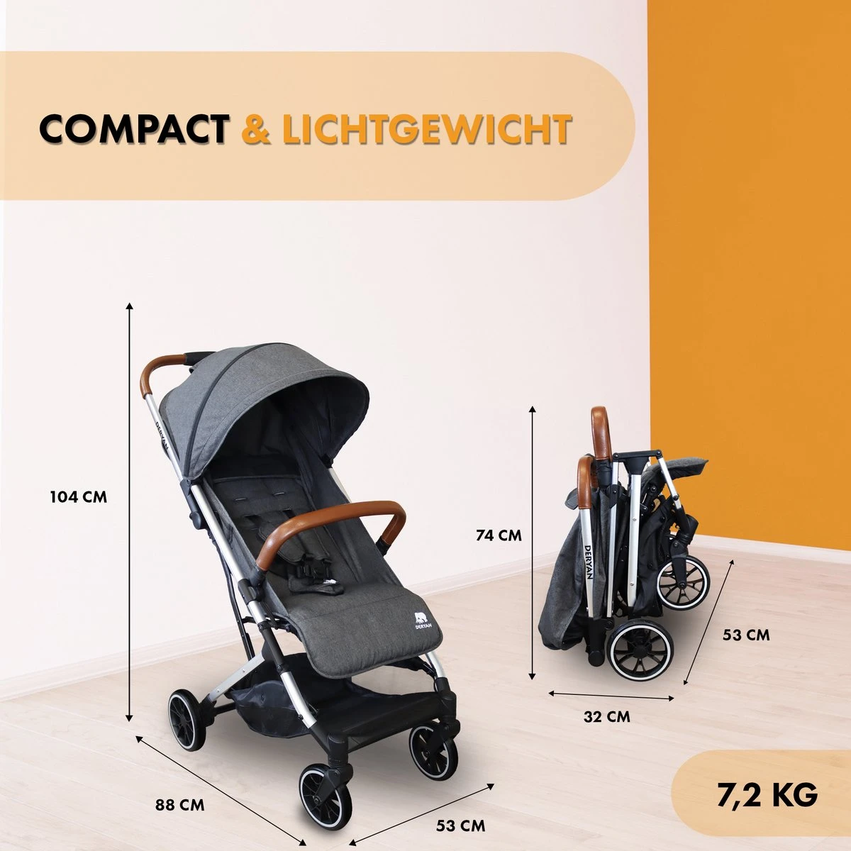 Deryan Rolo Luxe Lichtgewicht Buggy - Grijs Deryan Rolo Luxe Lichtgewicht Buggy - Grijs -Babyproducten Promotie Winkel 1200x1200 2358