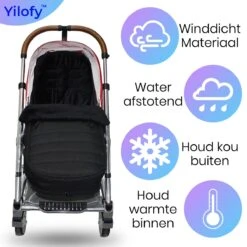 Yilofy Universele Luxe Voetenzak Babywagen & Autostoel Zwart Buggy Kinderwagen Voetzak -Babyproducten Promotie Winkel 1200x1200 2473