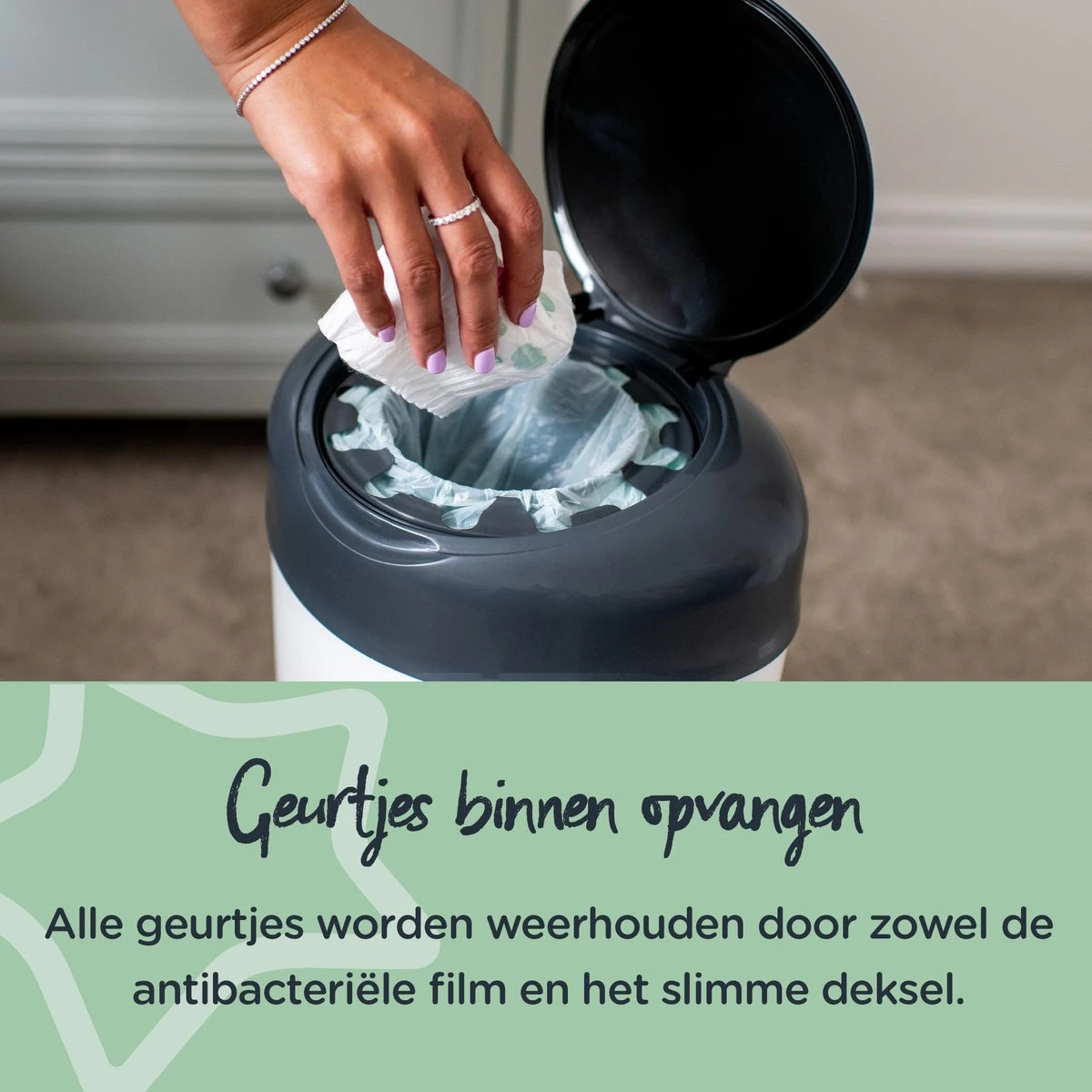 Tommee Tippee Simplee Sangenic luieremmer, milieuvriendelijker systeem, inclusief 6 navulcassettes met duurzaam geproduceerde antibacteriële GREENFILM, grijs Tommee Tippee Simplee Sangenic Luieremmer, Milieuvriendelijker Systeem, Inclusief 6 Navulcassettes Met Duurzaam Geproduceerde Antibacteriële GREENFILM, Grijs -Babyproducten Promotie Winkel 1200x1200 25