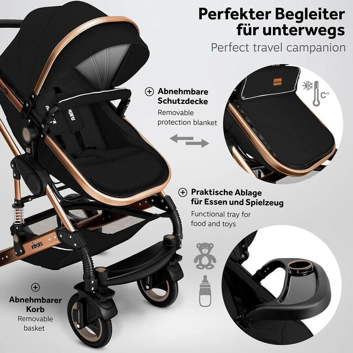 KIDUKU- 3 in 1 combi-kinderwagen- zwart/goud- buggy incl. autostoeltje-regenhoes- inklapbaar KIDUKU- 3 In 1 Combi-kinderwagen- Zwart/goud- Buggy Incl. Autostoeltje-regenhoes- Inklapbaar -Babyproducten Promotie Winkel 1200x1200 2591