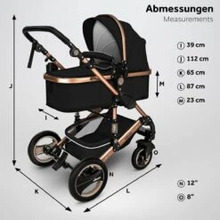 KIDUKU- 3 In 1 Combi-kinderwagen- Zwart/goud- Buggy Incl. Autostoeltje-regenhoes- Inklapbaar 2 KIDUKU- 3 In 1 Combi-kinderwagen- Zwart/goud- Buggy Incl. Autostoeltje-regenhoes- Inklapbaar -Babyproducten Promotie Winkel 1200x1200 2592