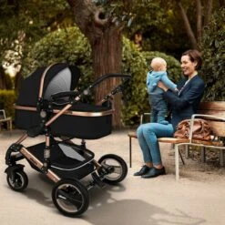 KIDUKU- 3 In 1 Combi-kinderwagen- Zwart/goud- Buggy Incl. Autostoeltje-regenhoes- Inklapbaar 4 KIDUKU- 3 In 1 Combi-kinderwagen- Zwart/goud- Buggy Incl. Autostoeltje-regenhoes- Inklapbaar -Babyproducten Promotie Winkel 1200x1200 2594