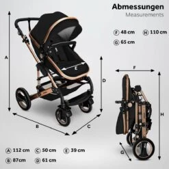 KIDUKU- 3 In 1 Combi-kinderwagen- Zwart/goud- Buggy Incl. Autostoeltje-regenhoes- Inklapbaar 6 KIDUKU- 3 In 1 Combi-kinderwagen- Zwart/goud- Buggy Incl. Autostoeltje-regenhoes- Inklapbaar -Babyproducten Promotie Winkel 1200x1200 2596