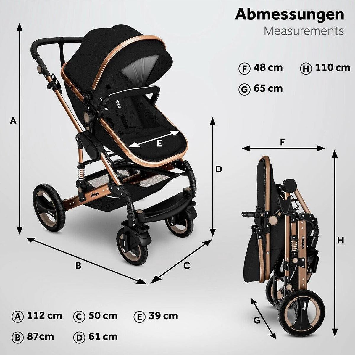 KIDUKU- 3 in 1 combi-kinderwagen- zwart/goud- buggy incl. autostoeltje-regenhoes- inklapbaar KIDUKU- 3 In 1 Combi-kinderwagen- Zwart/goud- Buggy Incl. Autostoeltje-regenhoes- Inklapbaar -Babyproducten Promotie Winkel 1200x1200 2596