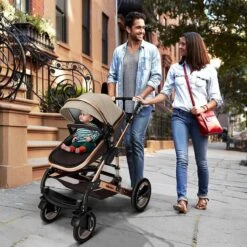 KIDUKU- 3 In 1 Combi-kinderwagen- Bruin/goud- Buggy Incl. Autostoeltje-regenhoes- Inklapbaar -Babyproducten Promotie Winkel 1200x1200 2602