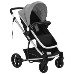 VidaXL Kinderwagen 2-in-1 Aluminium Grijs En Zwart