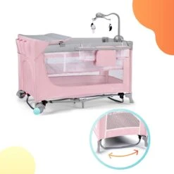 Kinderkraft Campingbed - Leody Met Accessoires - Roze -Babyproducten Promotie Winkel 1200x1200 2844