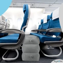 Merkloos Voetensteun | Opblaasbaar | In Alle Hoogtes Verstelbaar | Reiskussen | Vliegtuigbed | Voetensteun | 3 Verschillende Standen | Met Kinderen Reizen | Grijs -Babyproducten Promotie Winkel 1200x1200 2922