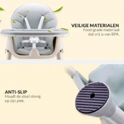 Buxibo 2in1 Baby Kinderstoel - Verstelbare Poten - Afneembare Dienblad - Eetstoel/Kinderstoeltje/Newborn - 92x62x77cm - Grijs -Babyproducten Promotie Winkel 1200x1200 2953