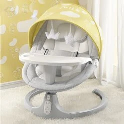 Merkloos Easy-Home® - Elektrische Wipstoel - Babyschommel - Baby Swing - Incl Tafel - Bluetooth - White Noise - 20kg -Babyproducten Promotie Winkel 1200x1200 3087