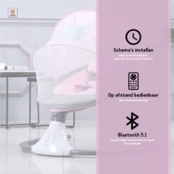 Baby Wieg | Elektrische Baby Wieg | Elektrische Wipstoel | Schommelstoel Baby | Bluetooth | Afstandsbediening - Roze 5 Baby Wieg | Elektrische Baby Wieg | Elektrische Wipstoel | Schommelstoel Baby | Bluetooth | Afstandsbediening - Roze -Babyproducten Promotie Winkel 1200x1200 3096
