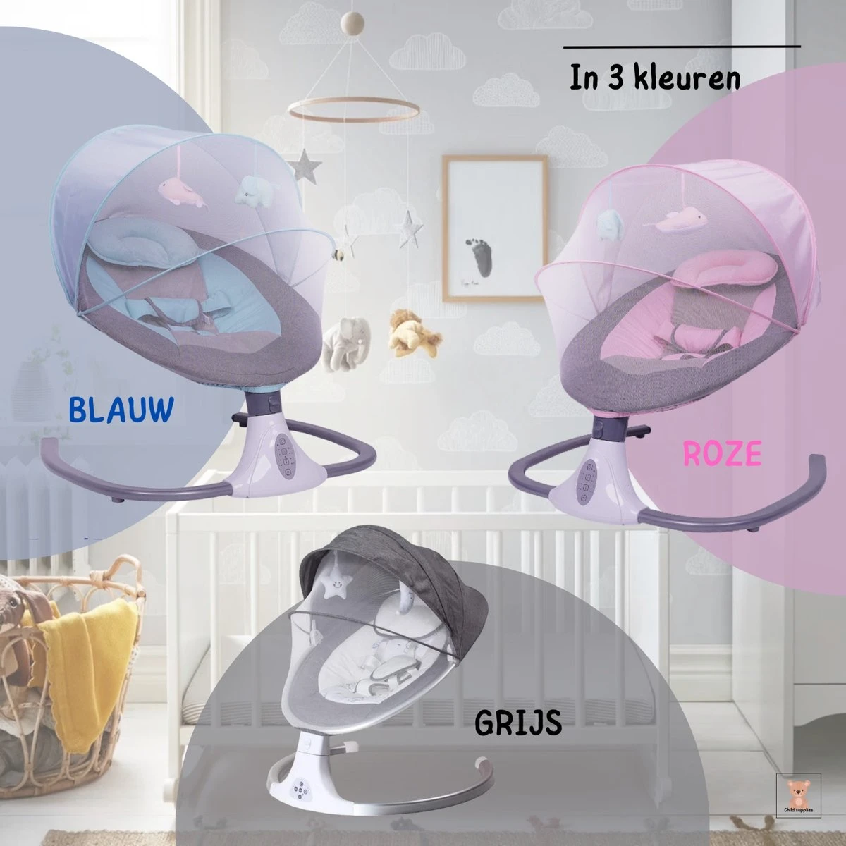Baby wieg | Elektrische baby wieg | Elektrische wipstoel | Schommelstoel baby | Bluetooth | Afstandsbediening - Grijs Baby Wieg | Elektrische Baby Wieg | Elektrische Wipstoel | Schommelstoel Baby | Bluetooth | Afstandsbediening - Grijs -Babyproducten Promotie Winkel 1200x1200 3100