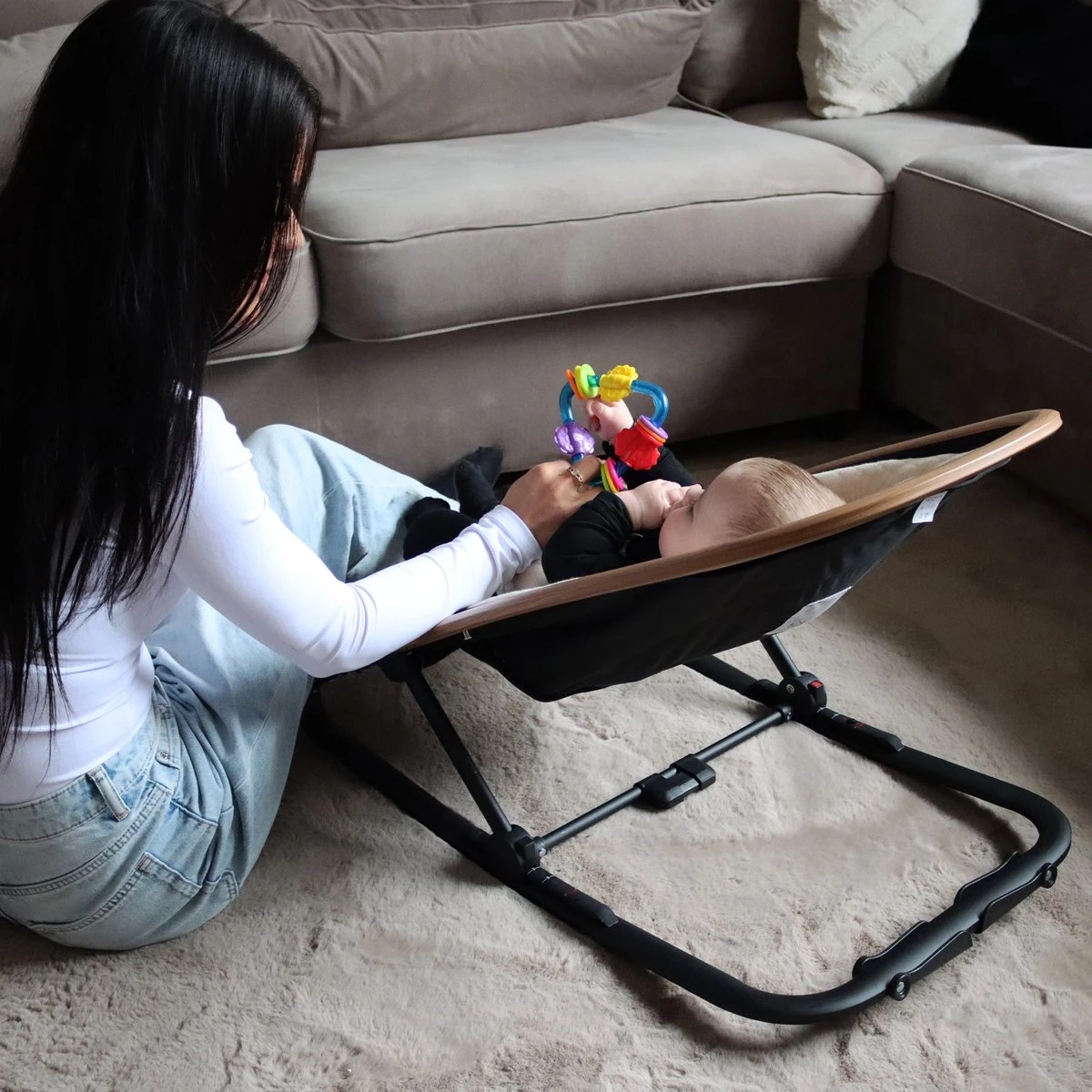 Deryan Rocker Wipstoel - Luxe 2-in-1 - Nougat/Cream Deryan Rocker Wipstoel - Luxe 2-in-1 - Nougat/Cream -Babyproducten Promotie Winkel 1200x1200 3113