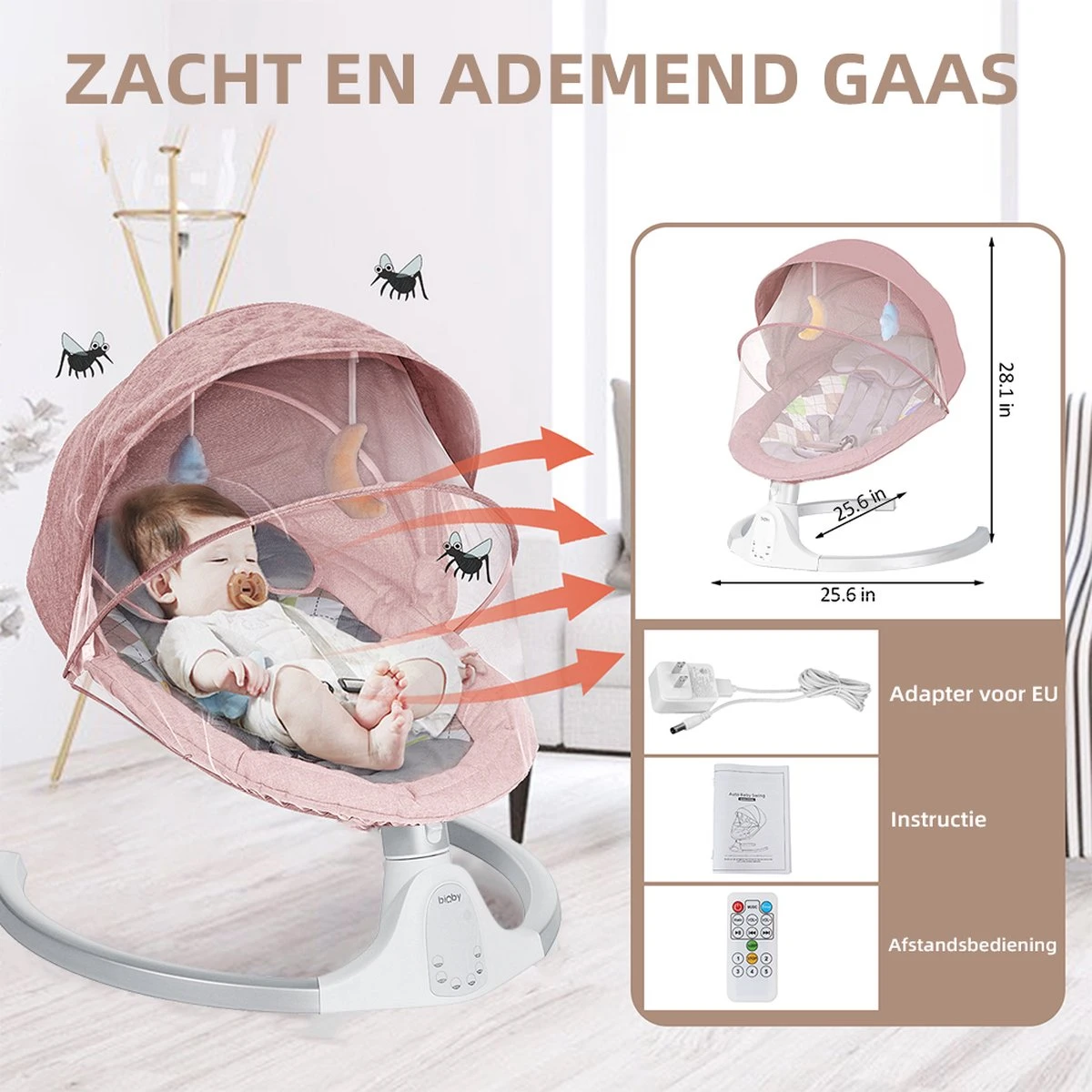 Elektrisch Wipstoel - Baby Schommelstoel - Elektrische Babyschommel - Babyswing - Wipstoeltjes voor Baby met Muggennet - Roze Merkloos Elektrisch Wipstoel - Baby Schommelstoel - Elektrische Babyschommel - Babyswing - Wipstoeltjes Voor Baby Met Muggennet - Roze -Babyproducten Promotie Winkel 1200x1200 3165