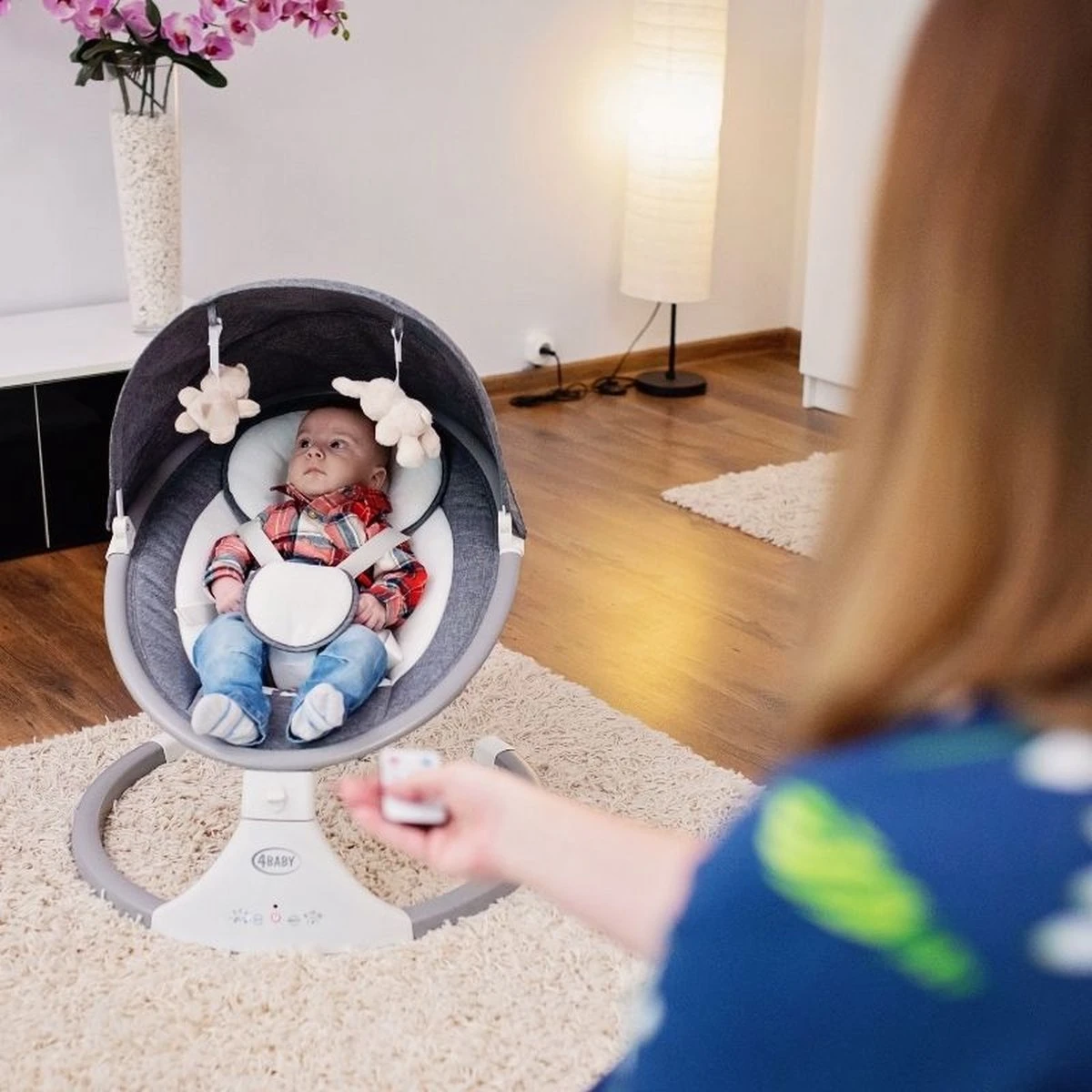 4Baby Rock 'n Relax Grijs - Babyschommel - Elektronische BabySwing - 5 Snelheden - Inclusief Accessoires 4Baby Rock 'n Relax Grijs - Babyschommel - Elektronische BabySwing - 5 Snelheden - Inclusief Accessoires -Babyproducten Promotie Winkel 1200x1200 3227