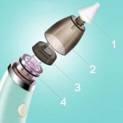 A&K Elektrische Oplaadbare Neuspeer Voor Baby En Kinderen - Inclusief Oplader, Handleiding En Batterijen - Hygiënische Neusreiniger - Baby Aspirator - Neuszuiger - Baby Neuspompje - Toetenveger - Snoetenpoetser - Mintgroen - Neusspoeler -Babyproducten Promotie Winkel 1200x1200 430