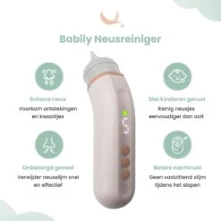 Babily® - Elektrische Neusreiniger Voor Baby's - 0 T/m 6 Jaar - Neuszuiger - Neuspeer - Snoetenpoetser - Toetenveger - Aspirator - Incl. 5 Zuigkrachtstanden En 3 Kalmerende Melodieën -Babyproducten Promotie Winkel 1200x1200 470