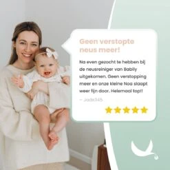 Babily® - Elektrische Neusreiniger Voor Baby's - 0 T/m 6 Jaar - Neuszuiger - Neuspeer - Snoetenpoetser - Toetenveger - Aspirator - Incl. 5 Zuigkrachtstanden En 3 Kalmerende Melodieën -Babyproducten Promotie Winkel 1200x1200 478