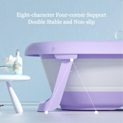 Baby Badje Opvouwbaar - 3 In 1 Opvouwbaar - Opbergmand - Inclusief Badkussen - Babybadje - Peuterbadje 83 × 48 × 23,5 Cm - Purper -Babyproducten Promotie Winkel 1200x1200 531