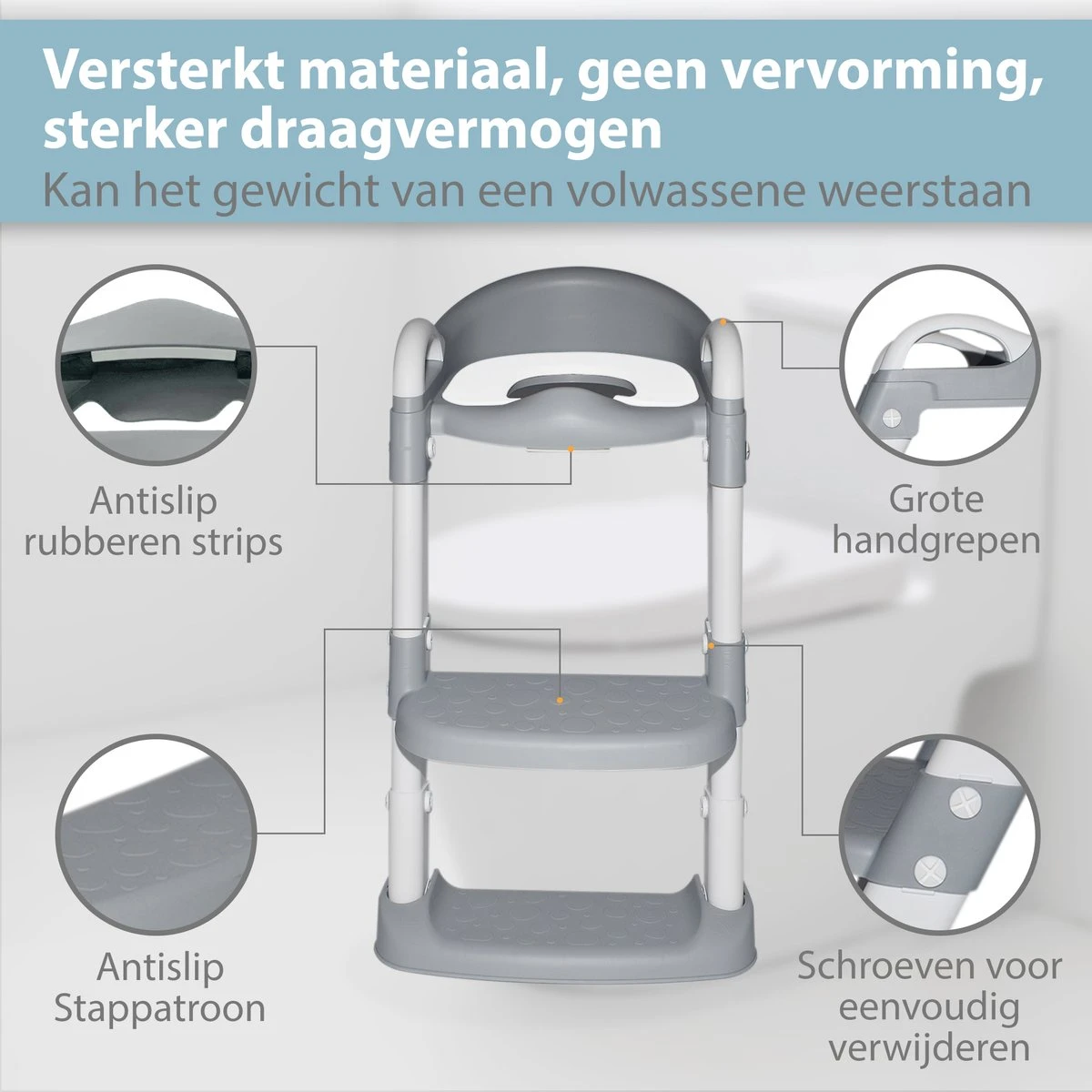 Levlo Goods WC Verkleiner – WC verkleiner met Trapje – Toilettrainer – Verstelbaar – Incl. Handvaten - Grijs Merkloos Levlo Goods WC Verkleiner – WC Verkleiner Met Trapje – Toilettrainer – Verstelbaar – Incl. Handvaten - Grijs -Babyproducten Promotie Winkel 1200x1200 678