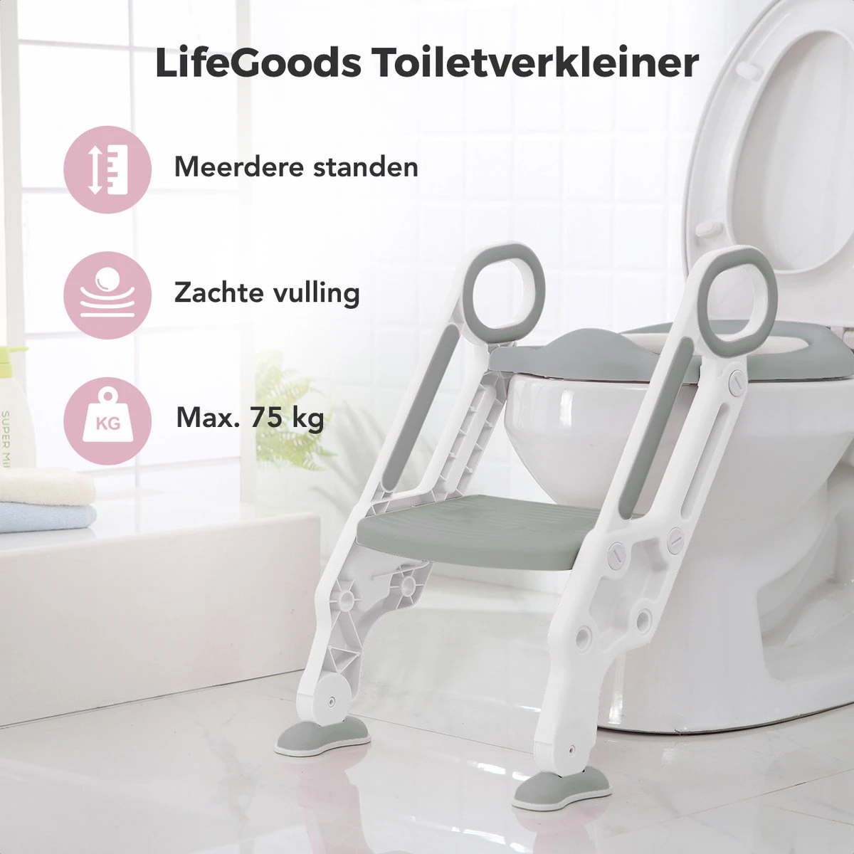 LifeGoods WC Verkleiner met Trapje - Trainer met Opstapje - 2 tot 7 Jaar - Grijs/Wit LifeGoods WC Verkleiner Met Trapje - Trainer Met Opstapje - 2 Tot 7 Jaar - Grijs/Wit -Babyproducten Promotie Winkel 1200x1200 693