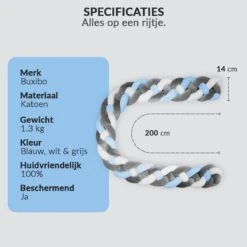 Buxibo Baby Bed Bumper - Baby Veiligheid/Hoofdbescherming/Bedbescherming - Multifunctionele Voedingskussen/Bedomrande/Boxomrander - 200CM - Blauw -Babyproducten Promotie Winkel 1200x1200 915