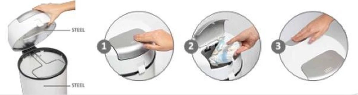 DiaperPail - Clear White - Luieremmer met speciale luiersluis - Werkt met normale vuilniszakken - Luxe luieremmer - Geen speciale cassettes - Geen geurtjes - Makkelijk schoon te maken - Is gemaakt van Aluminium DiaperPail - Clear White - Luieremmer Met Speciale Luiersluis - Werkt Met Normale Vuilniszakken - Luxe Luieremmer - Geen Speciale Cassettes - Geen Geurtjes - Makkelijk Schoon Te Maken - Is Gemaakt Van Aluminium -Babyproducten Promotie Winkel 1200x320 1