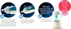 Philips Avent SCD809/01 Anti-Colic Combi Babyfles (125ml) + (260ml) Met AirFree Ventiel -Babyproducten Promotie Winkel 1200x492 1