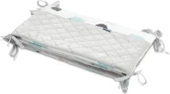Sensillo Baby Bedbumper - Bedomrander - Anti Stootrand Ledikant - Bed Zijbeschermers - 180x30cm - Grijze Wolkjes -Babyproducten Promotie Winkel 1200x668