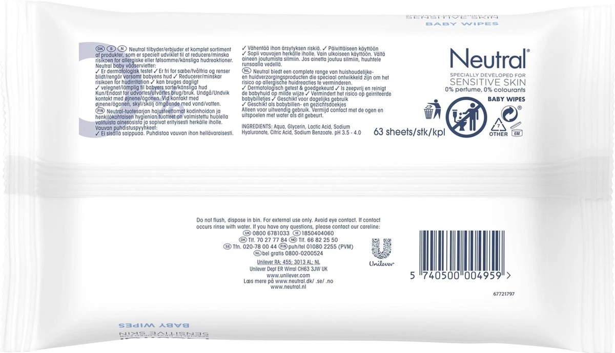 Neutral Baby Billendoekjes Parfumvrij - 504 doekjes - Voordeelverpakking Neutral Baby Billendoekjes Parfumvrij - 504 Doekjes - Voordeelverpakking -Babyproducten Promotie Winkel