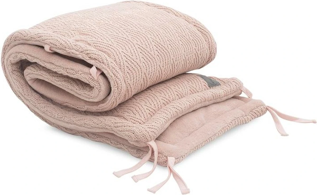 Jollein Bedomrander River Knit 180x35cm - Pale Pink Jollein Bedomrander River Knit 180x35cm - Pale Pink -Babyproducten Promotie Winkel