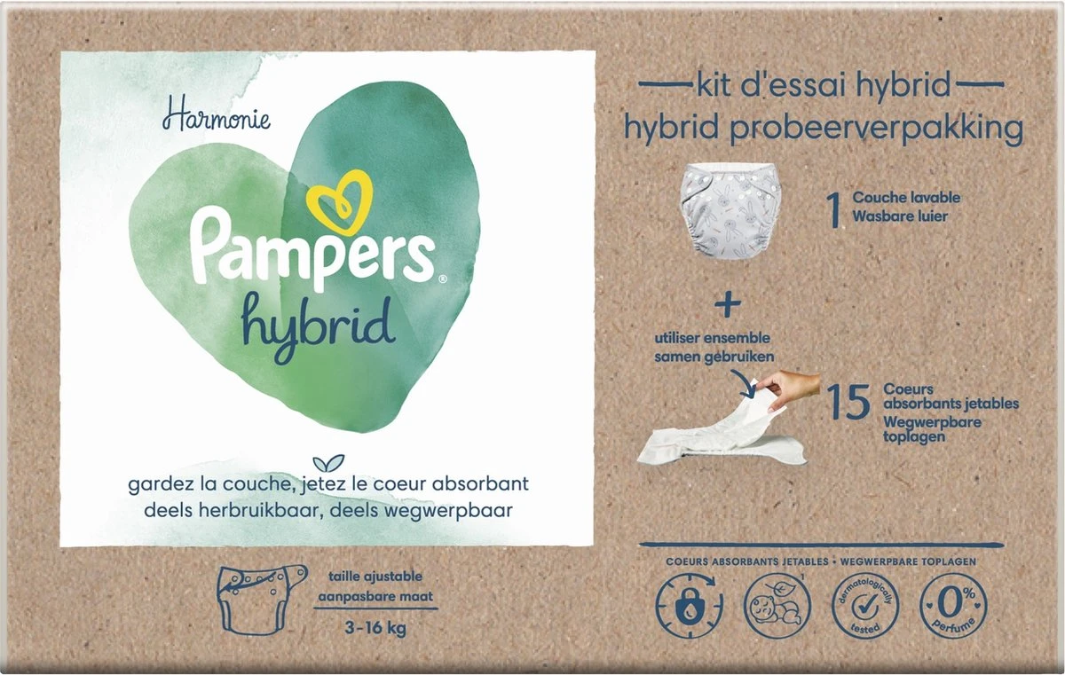 Pampers - Harmonie Hybrid - Wasbare Luier - Probeerverpakking Pampers® Pampers - Harmonie Hybrid - Wasbare Luier - Probeerverpakking -Babyproducten Promotie Winkel