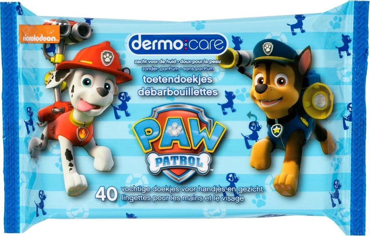Dermo Care PAW Patrol - Toetendoekjes - 10 x 40 stuks Dermo Care PAW Patrol - Toetendoekjes - 10 X 40 Stuks -Babyproducten Promotie Winkel