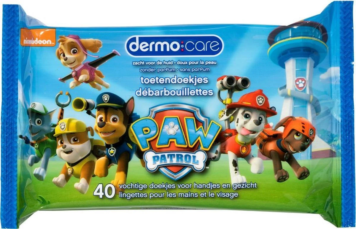 Dermo Care PAW Patrol - Toetendoekjes - 10 x 40 stuks Dermo Care PAW Patrol - Toetendoekjes - 10 X 40 Stuks -Babyproducten Promotie Winkel 1200x772 1