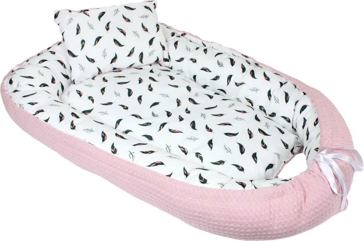 Hibaby Babynest - 90x57cm - Roze met printje - Inclusief kussen Hibaby Babynest - 90x57cm - Roze Met Printje - Inclusief Kussen -Babyproducten Promotie Winkel 1200x796 3