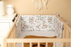 Sensillo Baby Bedbumper - Bedomrander - Anti Stootrand Ledikant - Bed Zijbeschermers - 180x30cm - Wafel Mint Hertjes -Babyproducten Promotie Winkel 1200x800 140