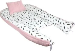 Hibaby Babynest - 90x57cm - Roze Met Printje - Inclusief Kussen