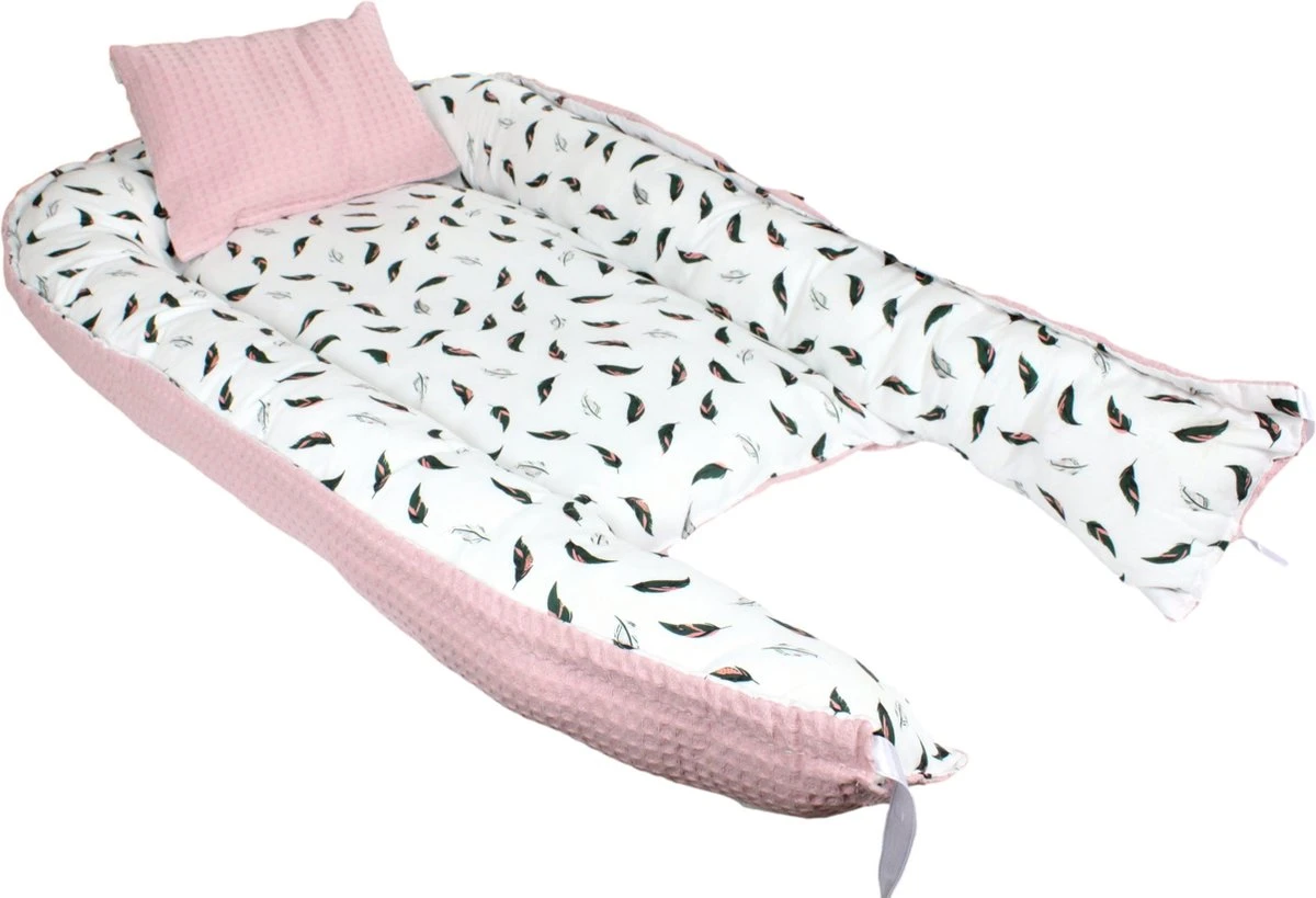 Hibaby Babynest - 90x57cm - Roze met printje - Inclusief kussen Hibaby Babynest - 90x57cm - Roze Met Printje - Inclusief Kussen -Babyproducten Promotie Winkel 1200x819 2